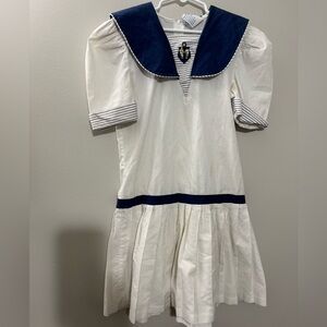 Vintage Pleated Skirt Nautical Dress size 10